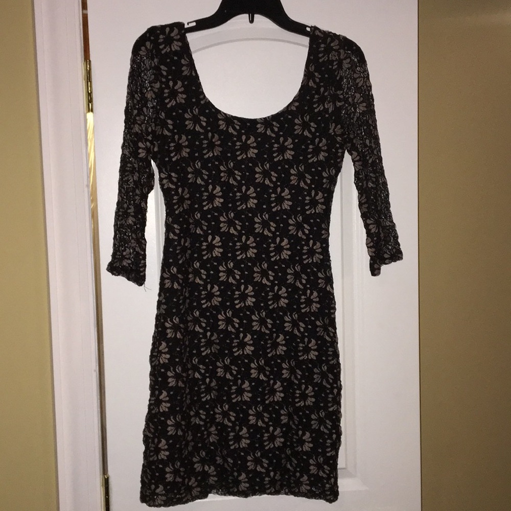 Black and nude lace dress